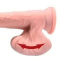 Realistischer Dildo mit Dreifachdichte und Schwingenden Hoden, 23 cm, Fleisch von King Cock