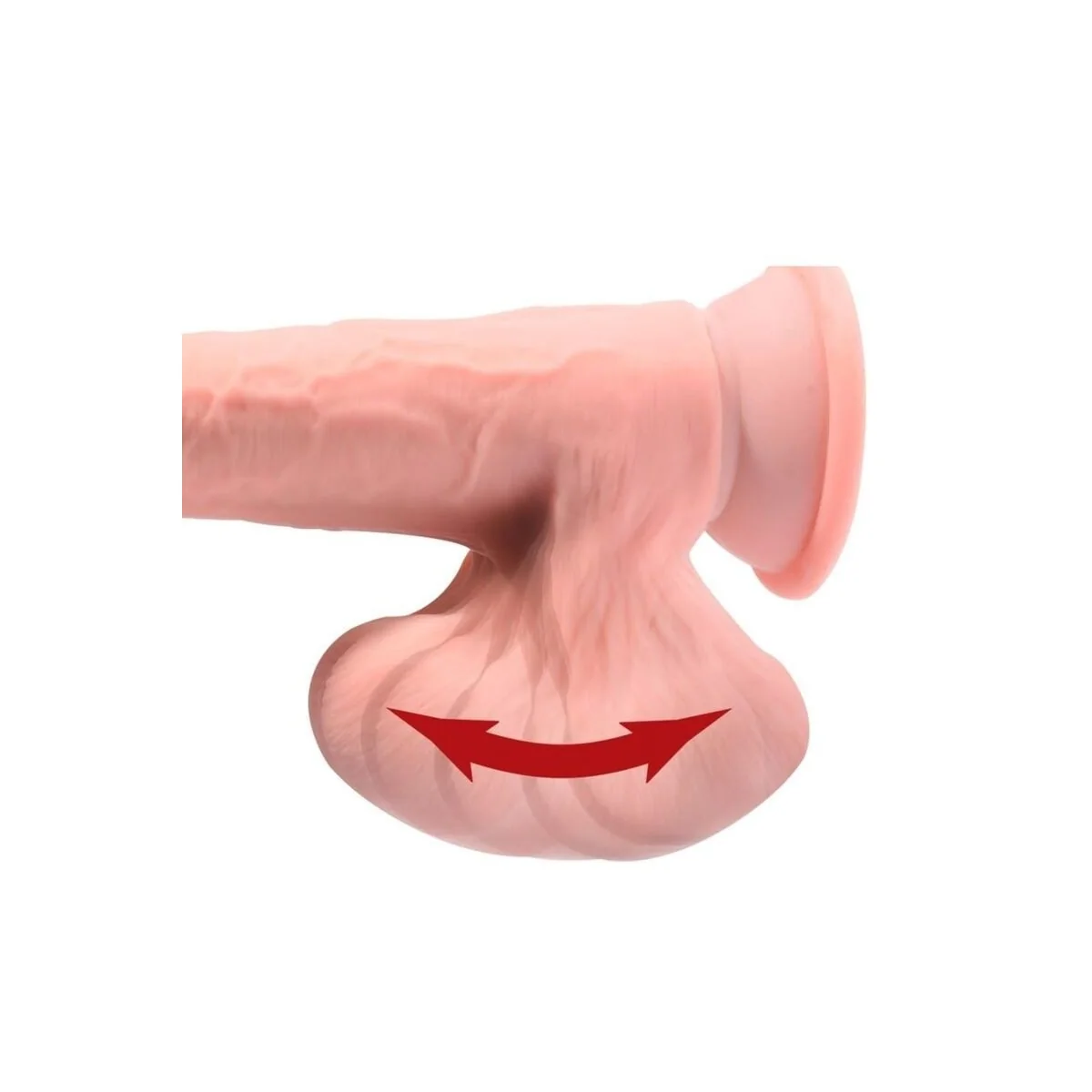 Realistischer Dildo mit Dreifachdichte und Schwingenden Hoden, 23 cm, Fleisch von King Cock