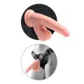 Realistischer Dildo mit Dreifachdichte und Schwingenden Hoden, 23 cm, Fleisch von King Cock