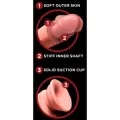 Realistischer Dildo mit Dreifachdichte und Schwingenden Hoden, 23 cm, Fleisch von King Cock
