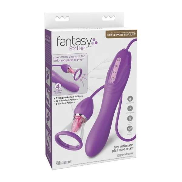 Ultimate Pleasure Max Saugschlauch mit Stimulierender Zunge Lila von Fantasy For Her
