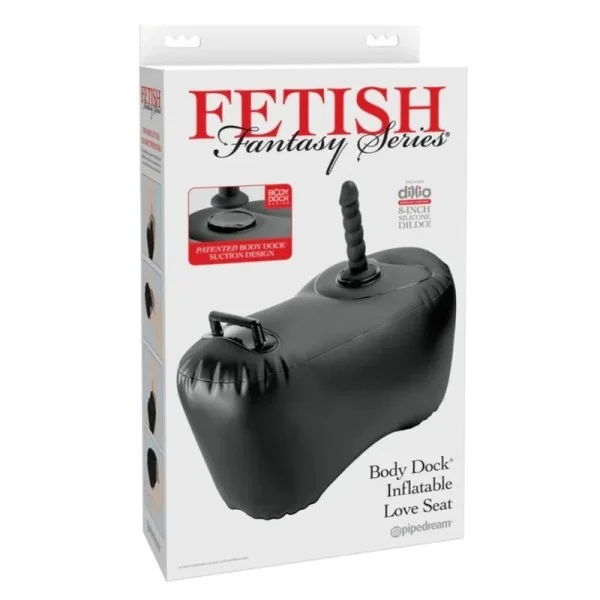 aufblasbarer Liebessitz Body Dock mit Dildo 69,2 cm Schwarz von Fetish Fantasy Series