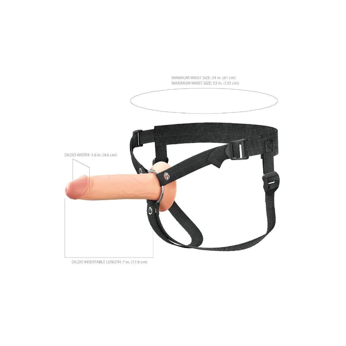 20,3 cm Hohl-Silikon-Strap-On von Fantasy X-Tensions