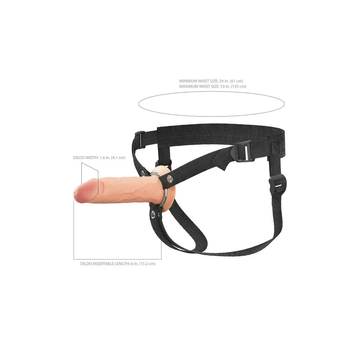 15,2 cm Hohl-Silikon-Strap-On von Fantasy X-Tensions