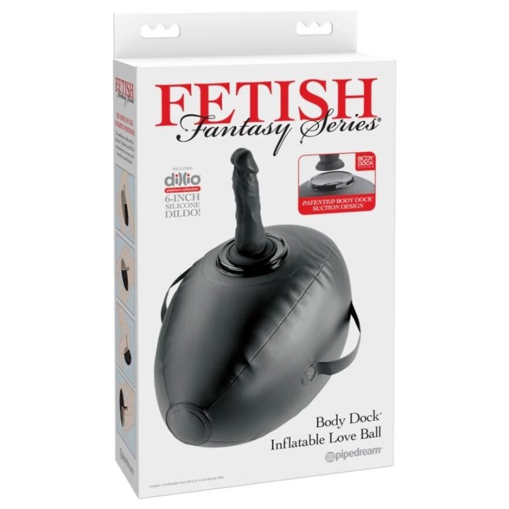 aufblasbarer Liebesball mit Dildo, Schwarz, 41,9 cm von Fetish Fantasy Series