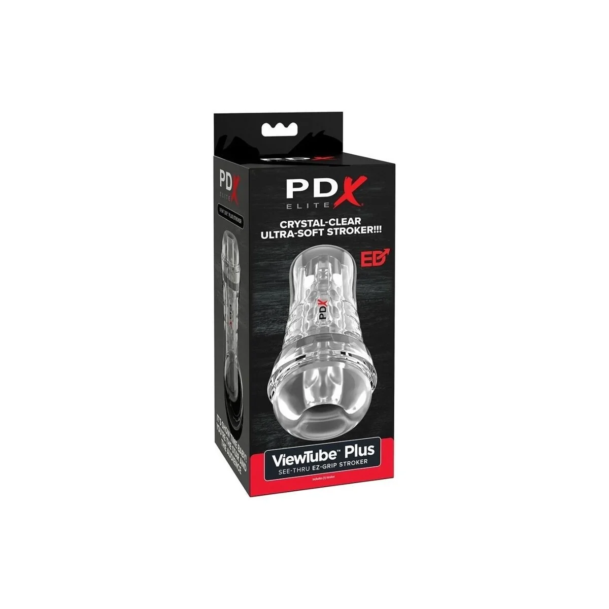 Viewtube Plus Transparenter Stroker mit Durchsicht und Ez-Grip, 21 cm von Pdx Elite