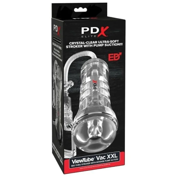 Viewtube Vac Xxl Transparenter Stroker mit Saugpumpe 27,3 cm von Pdx Elite