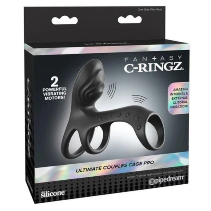 Ultimativer Paar-Cage-Pro-Vibrations-Penisring 19,5 cm von Fantasy C-Ringz