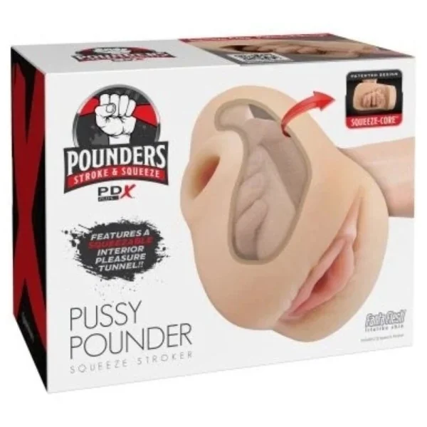 Realistischer Vagina-Pussy-Poounder-Squeeze-Stroker 18 cm von Pdx Plus+