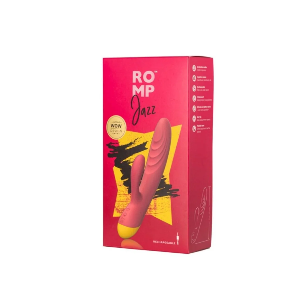 Jazz Wiederaufladbarer Hasenvibrator Rot von Romp
