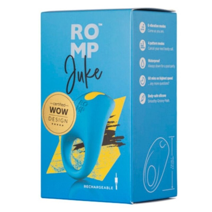 Juke Silikon-Penisring mit Klitorisstimulationsvibrator von Romp