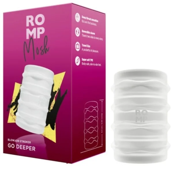 Mosh Transparenter Männermasturbator mit 6 cm Wendbarer Hülle von Romp