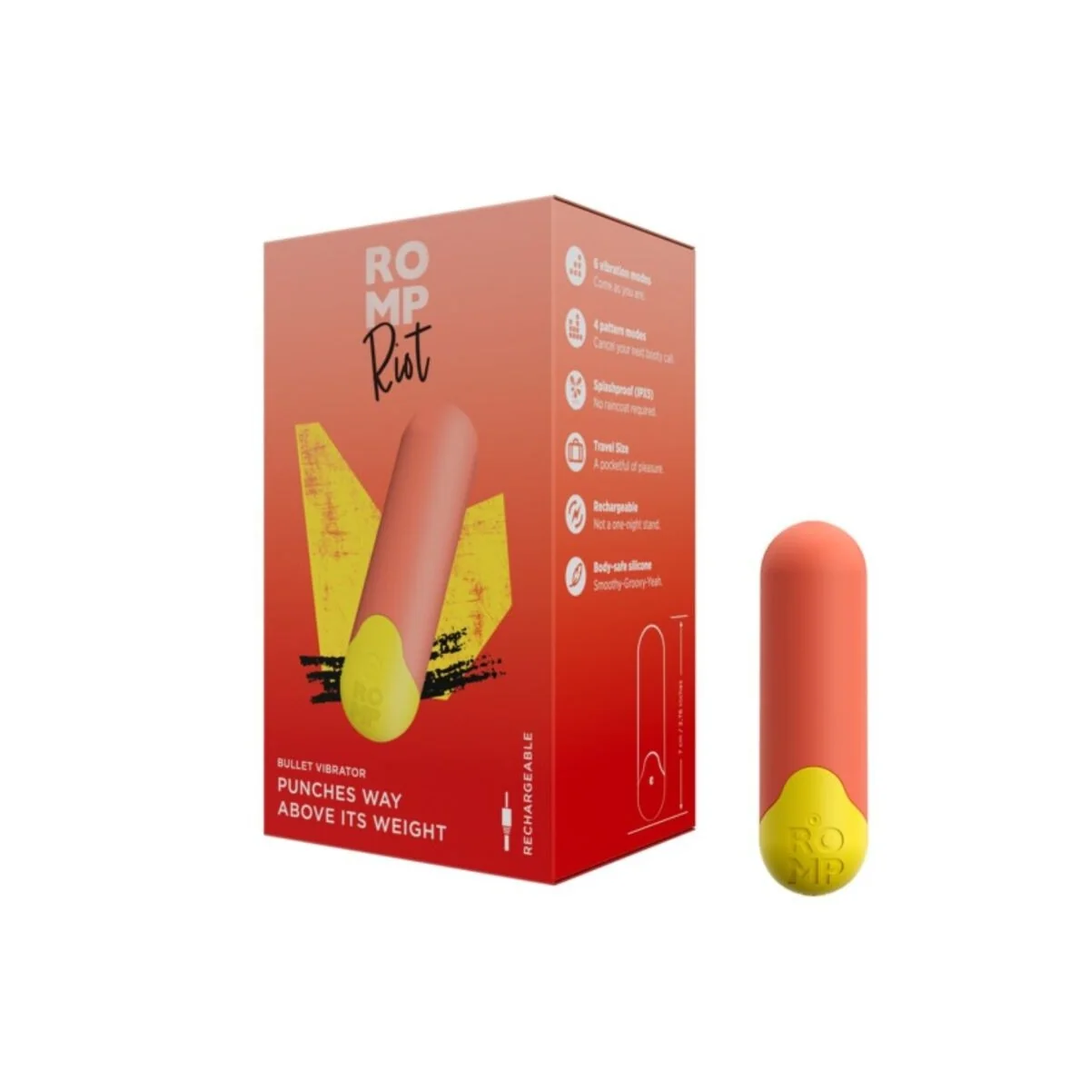 Riot Multifunktions-Vibrationskugel Orange + Gelb von Romp