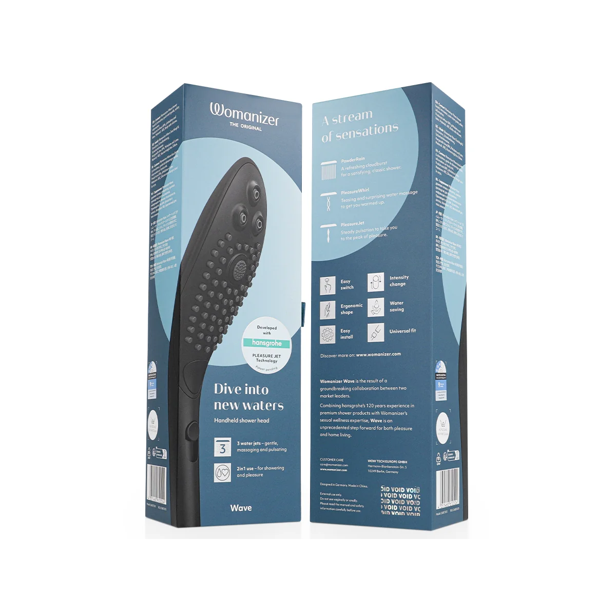 Wave Klitoralstimulierender Duschkopf Schwarz von Womanizer | Fesselliebe.de