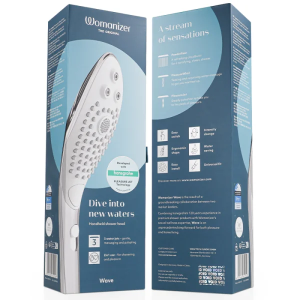 Wave Klitoralstimulierender Duschkopf Chrom von Womanizer | Fesselliebe.de