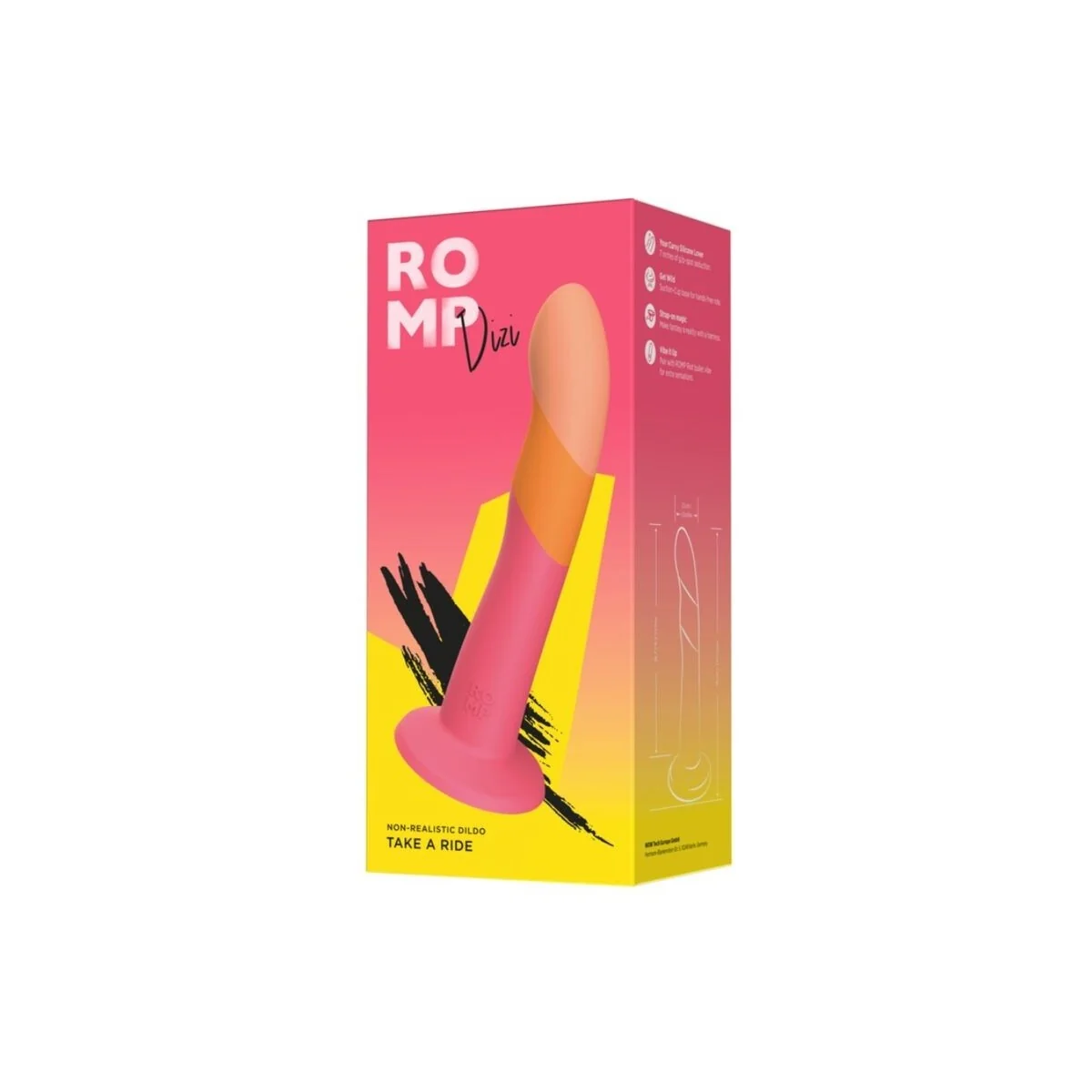 Dizi Silikon-Dildo mit Saugnapf, Dreifarbig, 18 cm von Romp