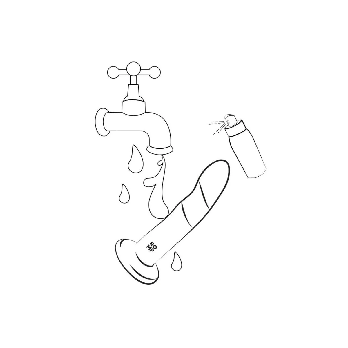 Dizi Silikon-Dildo mit Saugnapf, Dreifarbig, 18 cm von Romp