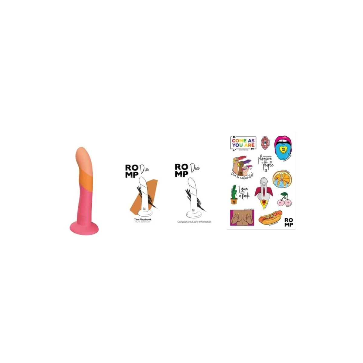 Dizi Silikon-Dildo mit Saugnapf, Dreifarbig, 18 cm von Romp