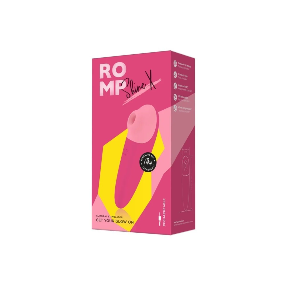 Shine X Klitoris-Saugfunktion, 10 Stufen, Rosa von Romp