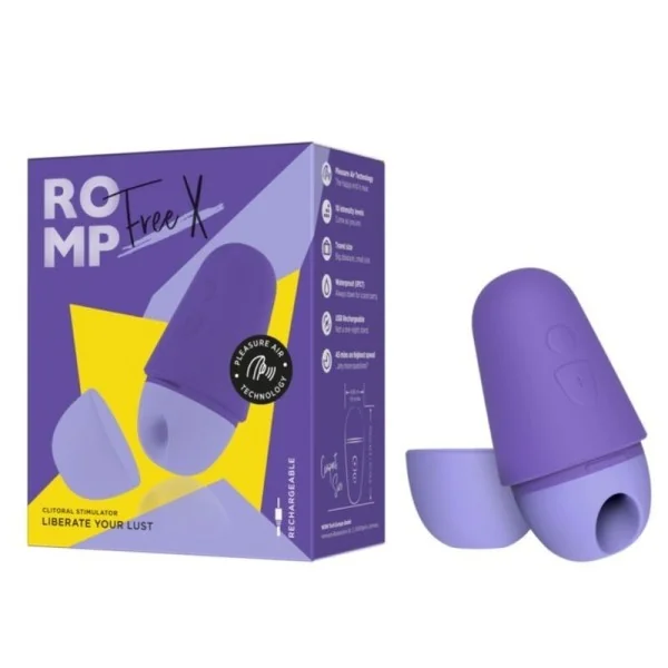 Kostenloser X Klitoralstimulator mit Deckel, 10 Stufen, Wiederaufladbar, Lila von Romp