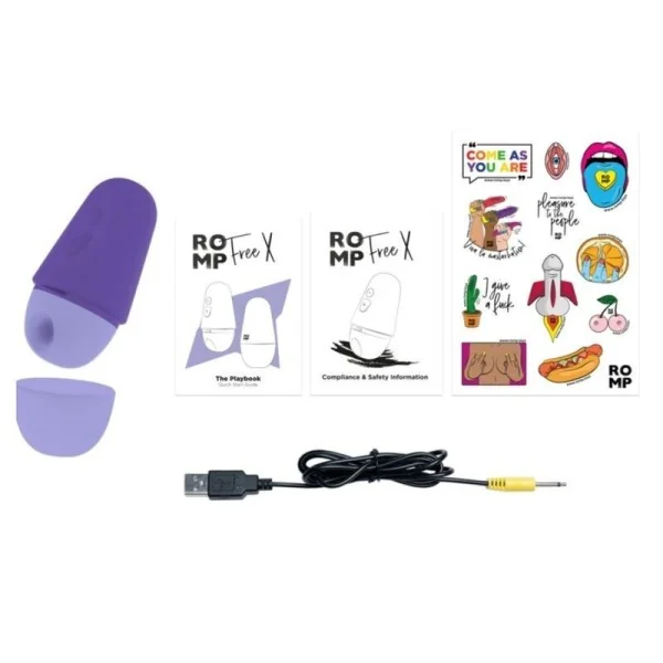 Kostenloser X Klitoralstimulator mit Deckel, 10 Stufen, Wiederaufladbar, Lila von Romp