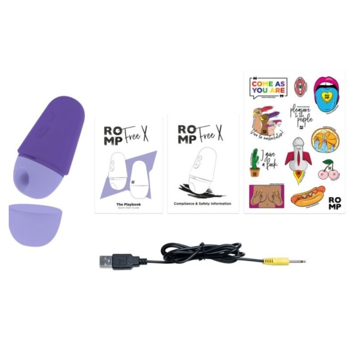 Kostenloser X Klitoralstimulator mit Deckel, 10 Stufen, Wiederaufladbar, Lila von Romp