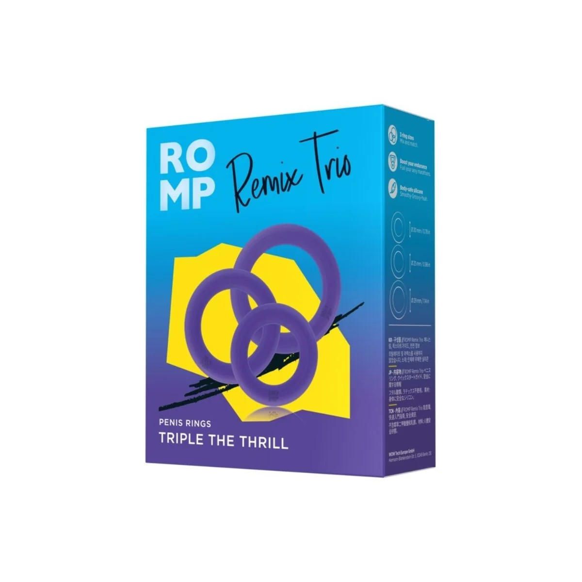 Remix Trio Set mit 3 Lila Silikon-Penisringen von Romp