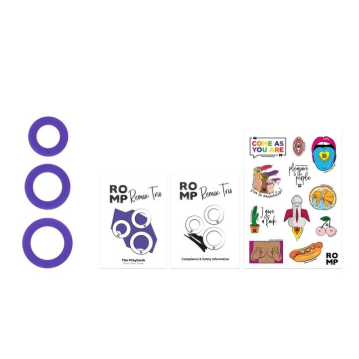 Remix Trio Set mit 3 Lila Silikon-Penisringen von Romp