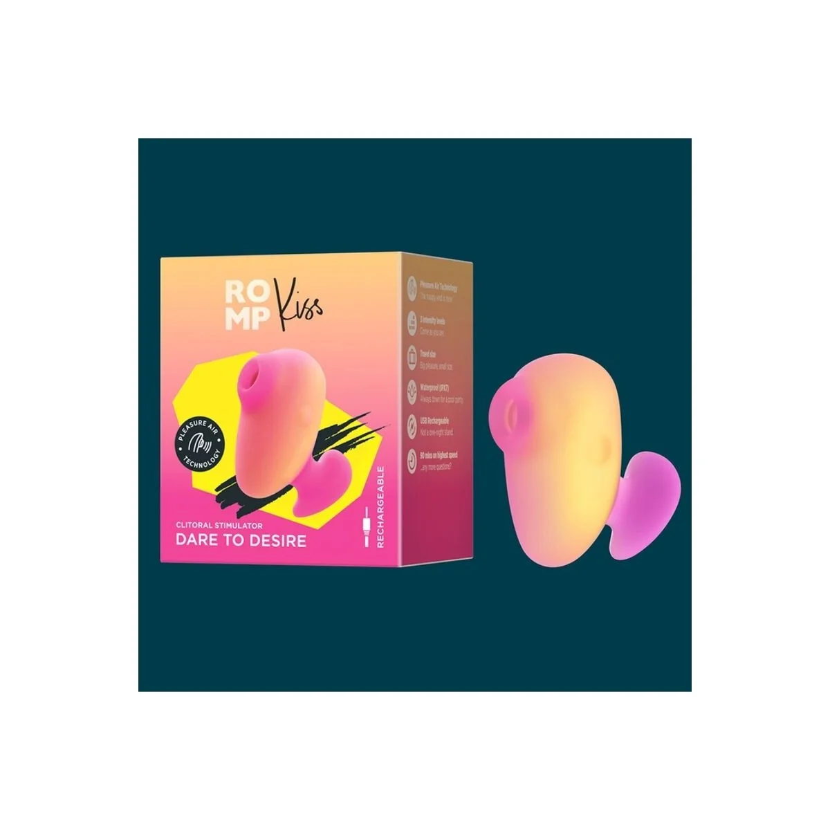Kiss Klitoralsaugfähiger Wiederaufladbarer Fingervibrator von Romp