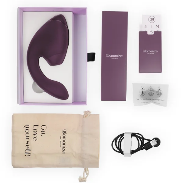 Duo Next Doppelter Klitoris- & G-Punkt-Stimulator Dunkellila von Womanizer | Fesselliebe.de