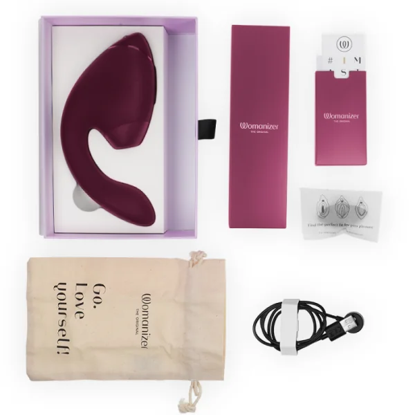 Duo Next Doppelter Klitoris- & G-Punkt-Stimulator, Dunkles Rosa von Womanizer | Fesselliebe.de