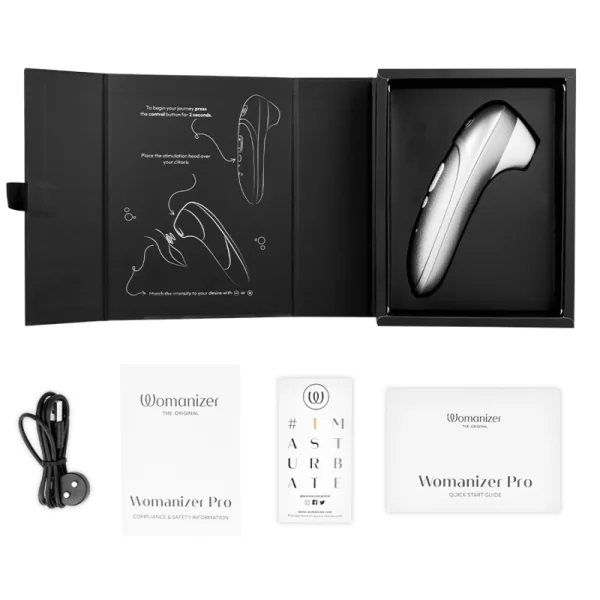 Pro Vibrant Klitoralstimulator Silbergrau von Womanizer