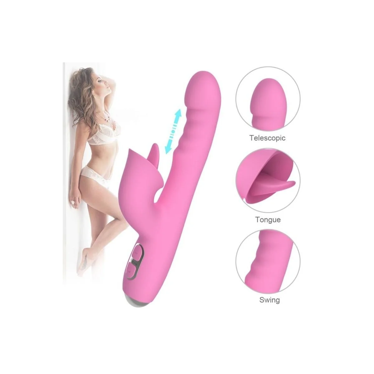 T-May Magic Stick Rabbit Vibrator - Rosa von Nalone