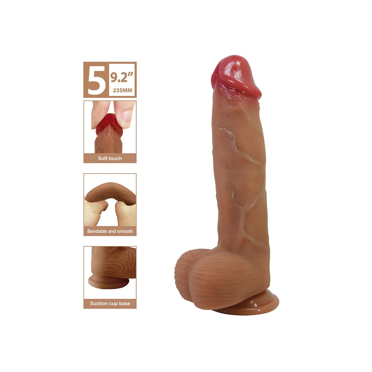 Orton Realistischer Dildo mit Saugnapf 23,5 cm -Ø- 4,9 cm von Dildos