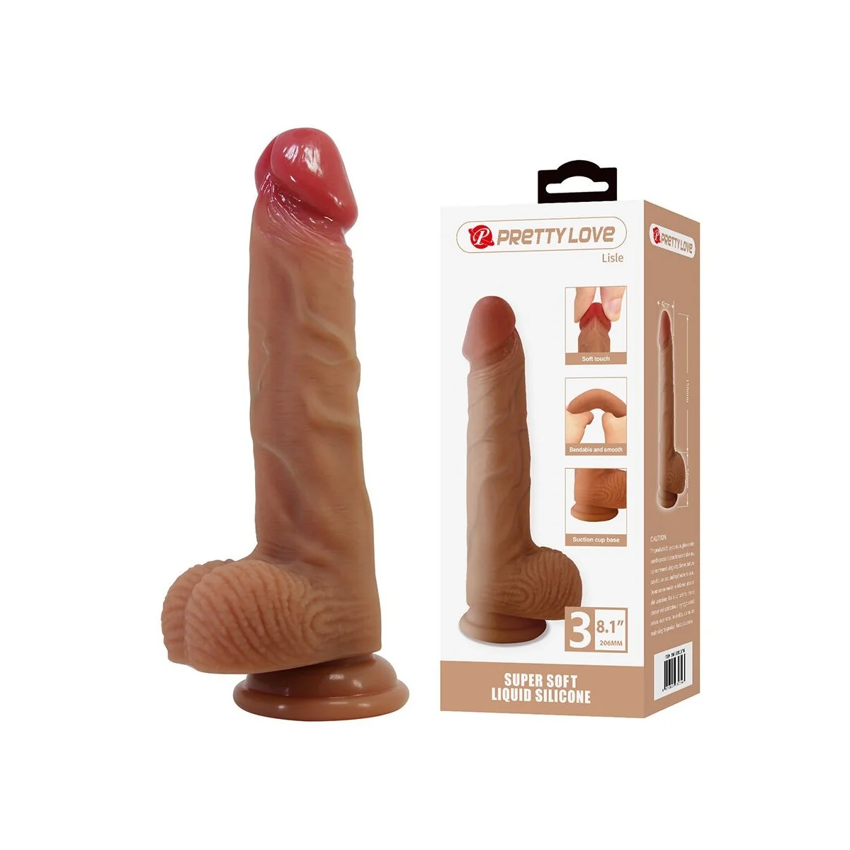 Lisle Realistischer Dildo mit Saugnapf 20,6 cm -Ø- 4,2 cm von Dildos