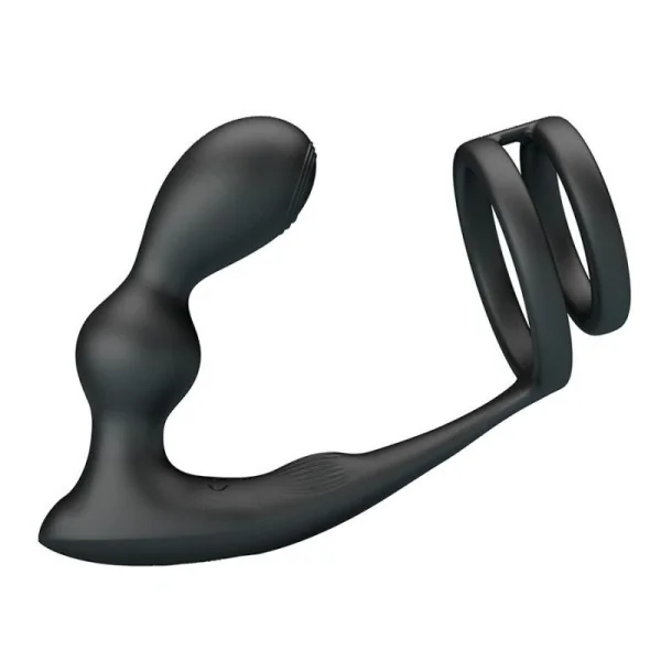 Vibrierender Analplug mit Penisring und Fernbedienung von Mr Play