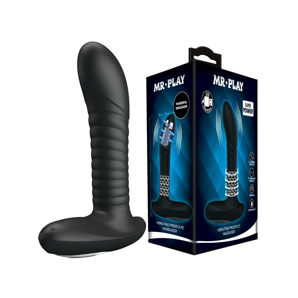 Prostata-Massagegerät mit Rotation und Vibration von Mr Play