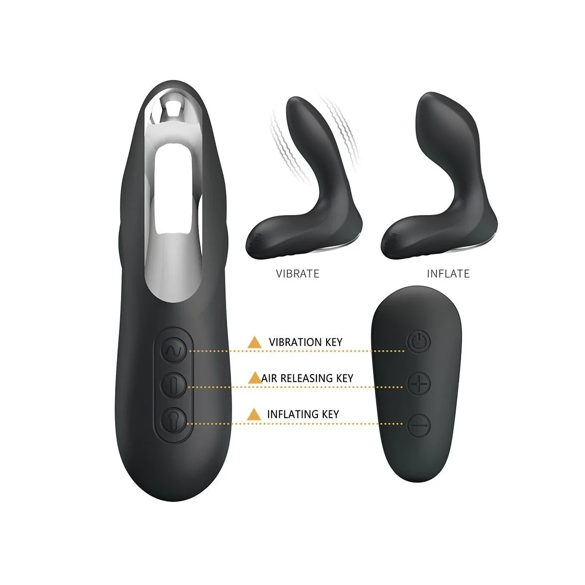 Prostata-Massagegerät mit Vibrationsfernbedienung von Mr Play