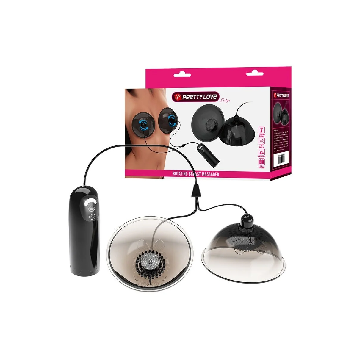 Rotierender Brustwarzen-Saugstimulator Schwarz von Fun Toys