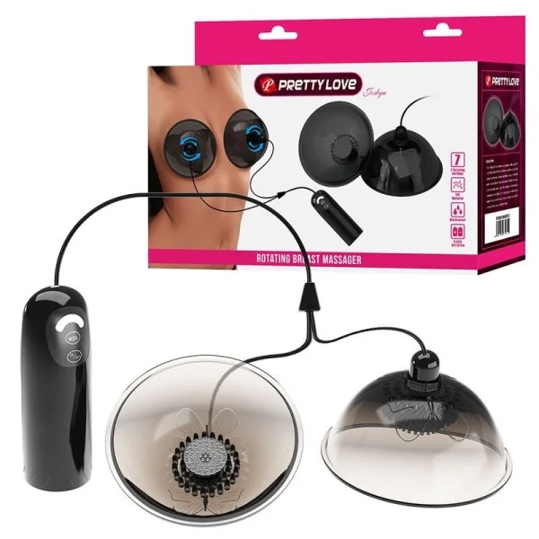 Rotierender Brustwarzen-Saugstimulator Schwarz von Fun Toys