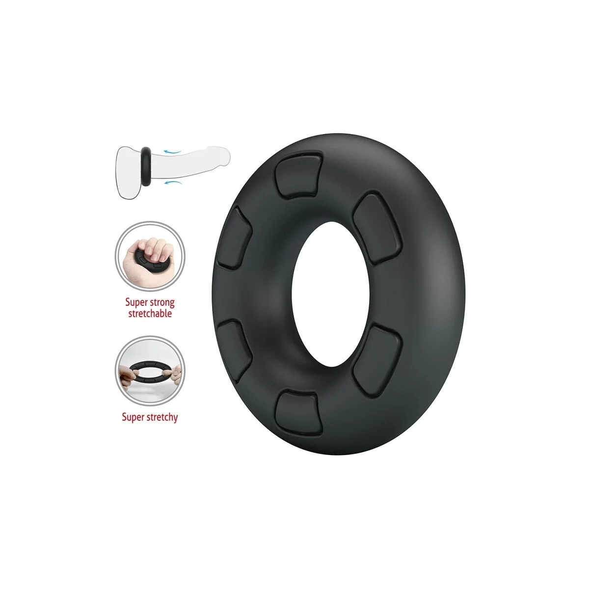 Bertram Supersoft Silikon-Pennisring Schwarz von Crazy Bull