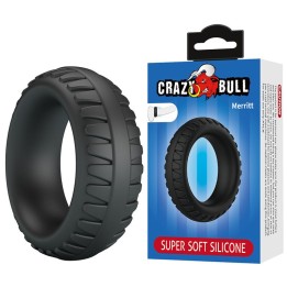 Merritt Strukturierter Silikon-Pennisring Schwarz von Crazy Bull