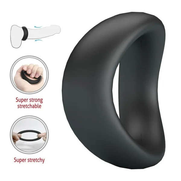 Valen Ergonomischer Silikon-Penisring Schwarz von Crazy Bull