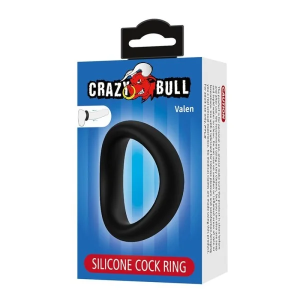 Valen Ergonomischer Silikon-Penisring Schwarz von Crazy Bull