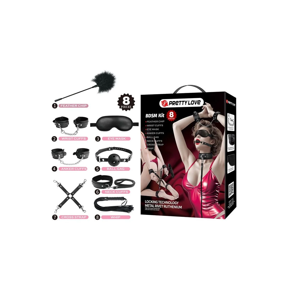 8-Teiliges Bdsm-Set Schwarz von Fun Toys