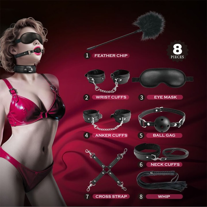 8-Teiliges Bdsm-Set Schwarz von Fun Toys
