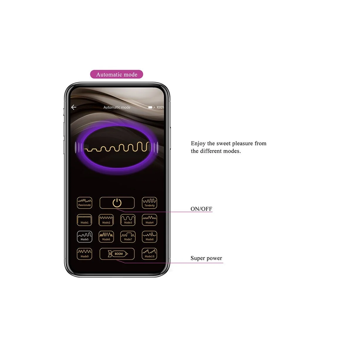 Klay Stoss-Ei-Vibrator, App-Steuerung, Lila von App Series