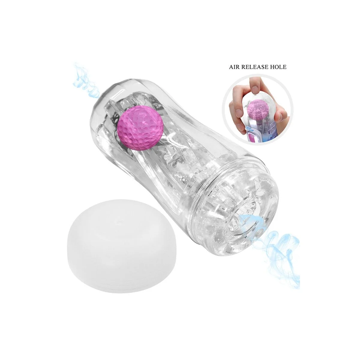 360º Strukturierter Masturbationsbecher, Transparent von Bodies & Masturbators