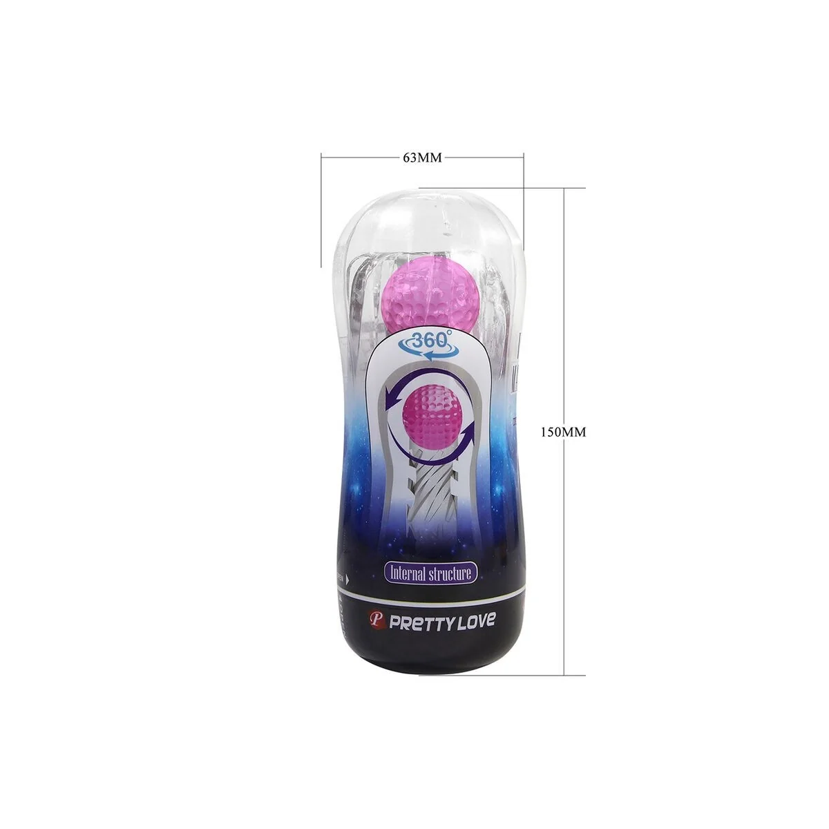 360º Strukturierter Masturbationsbecher, Transparent von Bodies & Masturbators