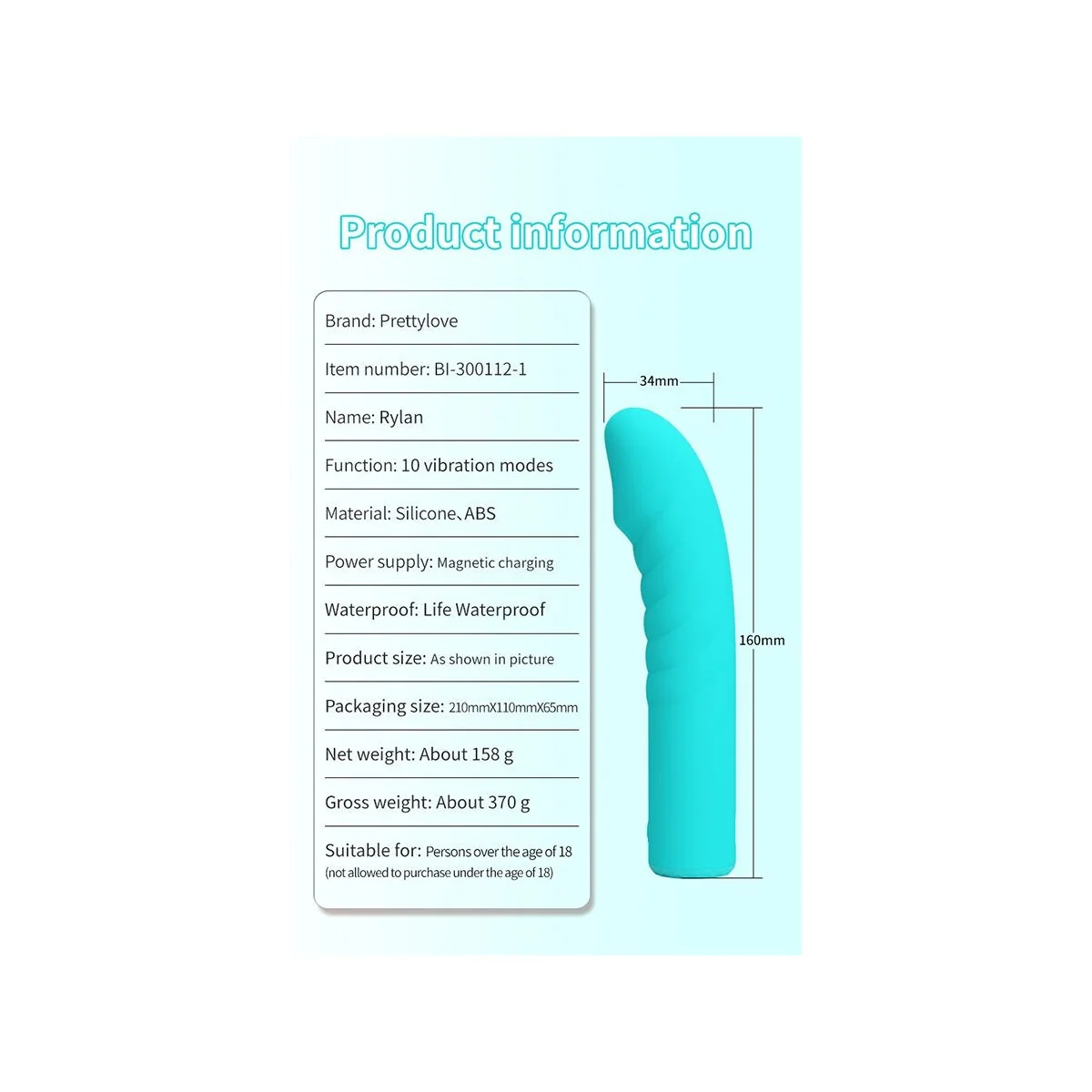Rylan G-Spot Blue Vibrator von High Tech